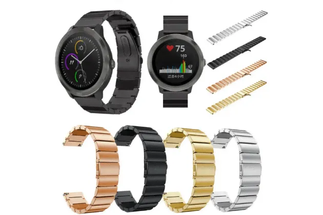 Сменный стальной ремешок для умных смарт-часов fossil gen 4 sport smartwatch 43mm/ gen 4 sport smartwatch 41mm/ gen 4 smartwatch venture hr/ gen 4 smartwatch explorist hr из нержавеющей стали с раскла-0