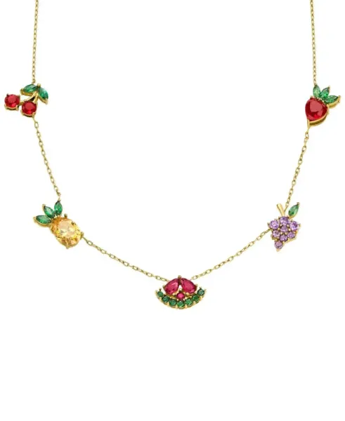 Fossil x Willy Wonka Special Edition Women's Gold-Tone Stainless Steel Station Necklace-2