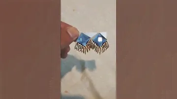 Beautiful blue ocean gold hoop tassel earrings.