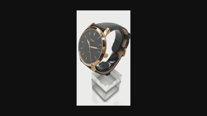 FOSSIL The Minimalist 低調黑金真皮腕錶 FS5376
