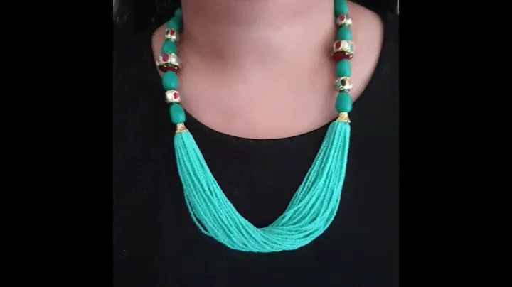 Sea Green Seed Bead Necklace  | Jaipri | Necklace | Ethnic Necklace | Western Jewelry