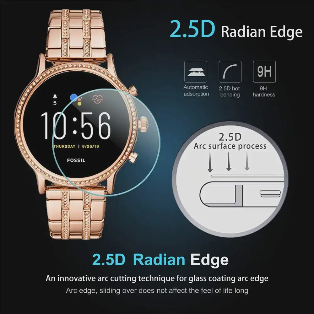 Закаленное стекло для Fossil Gen 6 42 44 мм, 2 шт., защитная пленка для экрана Fossil Gen5, Защитное стекло для умных часов (art.: 3920ba12f5c07)